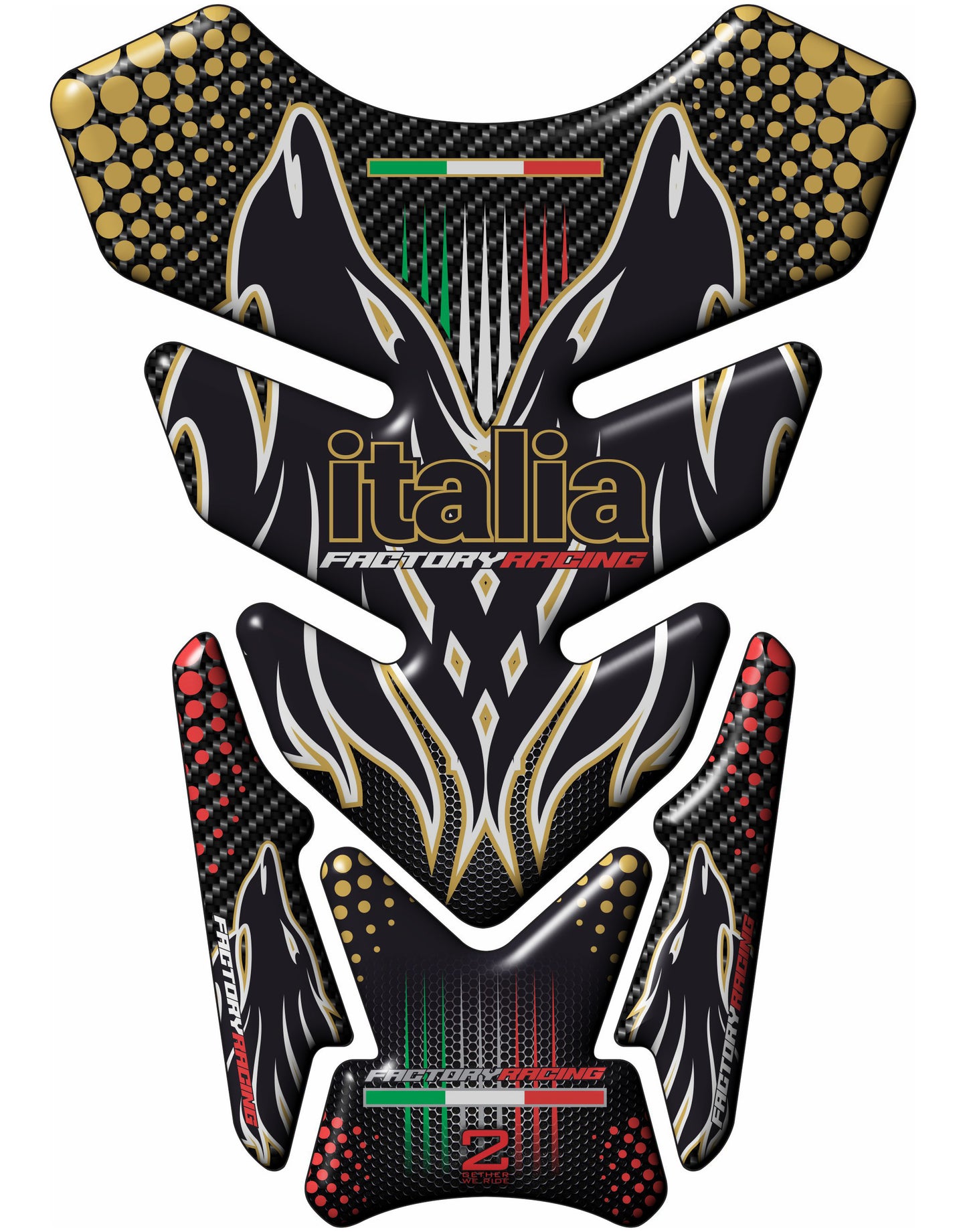 Aprilia Carbon Fiber Motor Cycle Tank Pad. Universal Fit Italia Racing Motor Bike Tank Pad / Protector