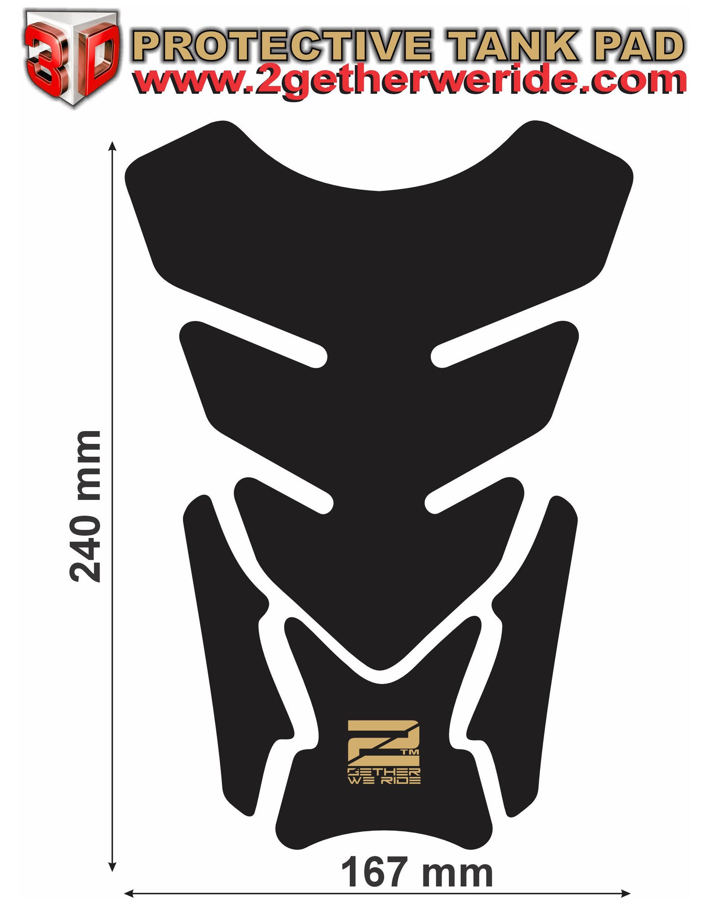 Aprilia Motor Bike Tank Pad Protector - Aprilia Italia Factory Racing Black Carbon Fibre and White Universal Fit Motor Bike Tank Pad / Protector.