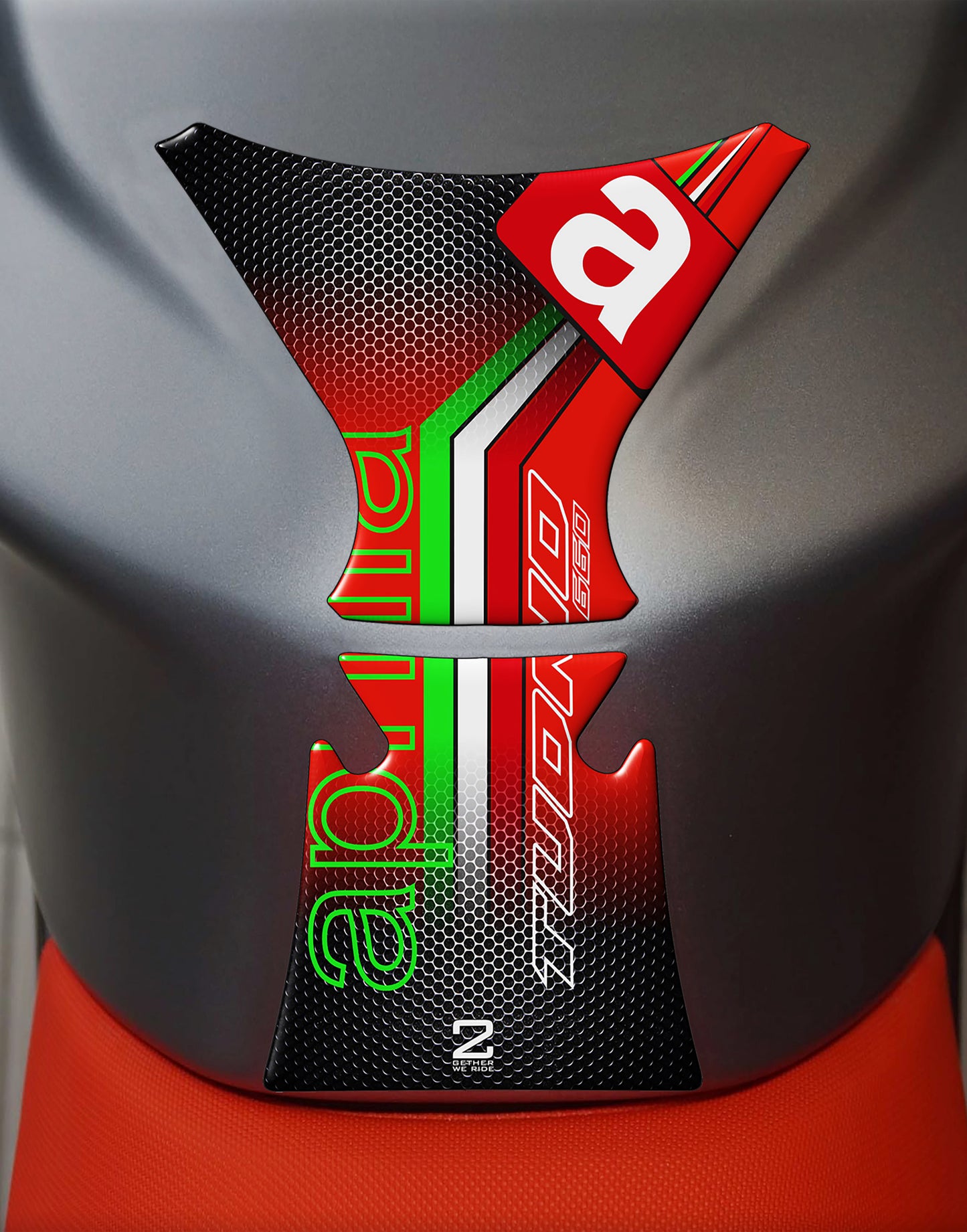 Aprilia RS 660 Motor Bike Tank Pad . White and Black Honey Comb Universal Fit Bike Tank Pad / Protector