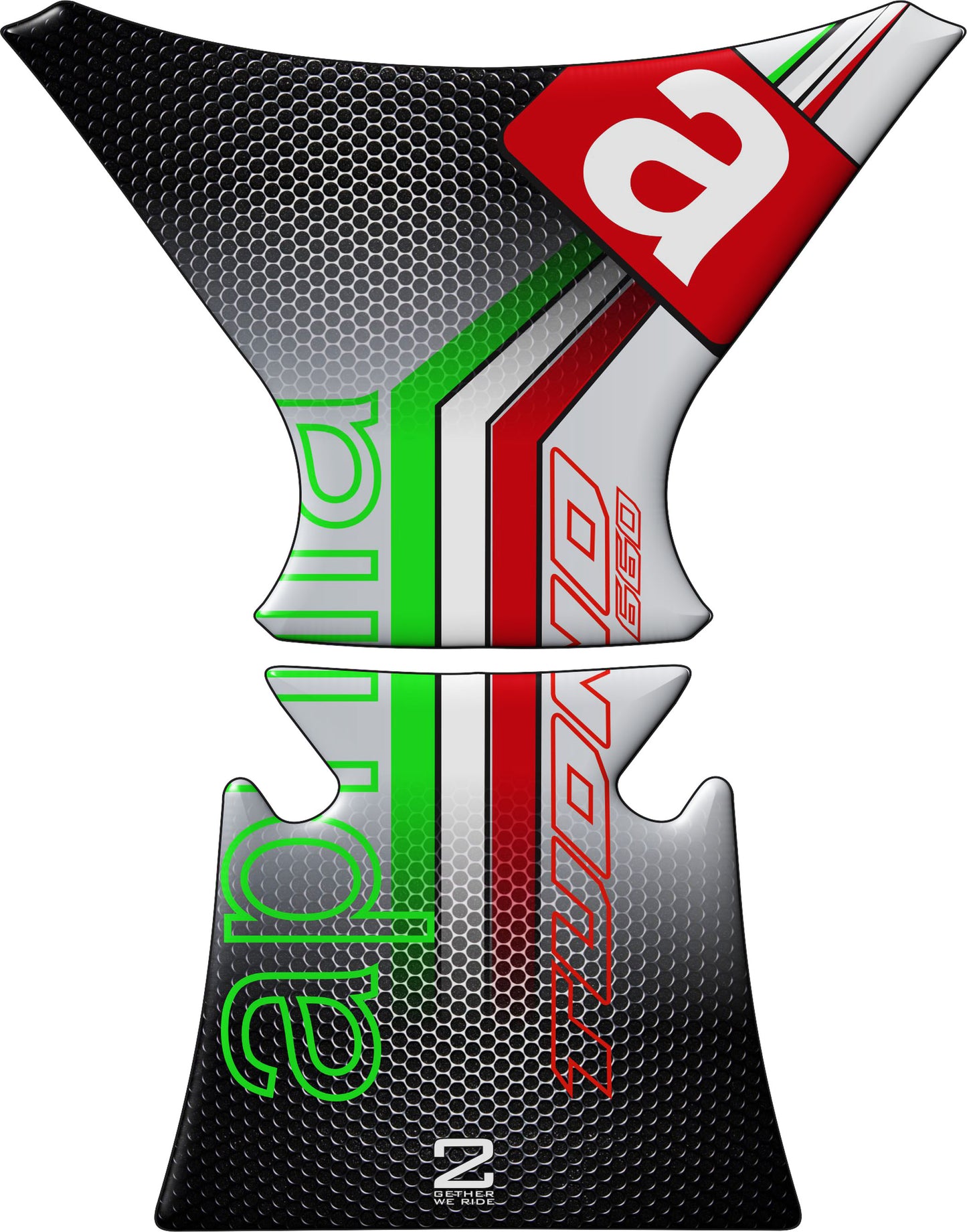 Aprilia RS 660 Motor Bike Tank Pad . White and Black Honey Comb Universal Fit Bike Tank Pad / Protector