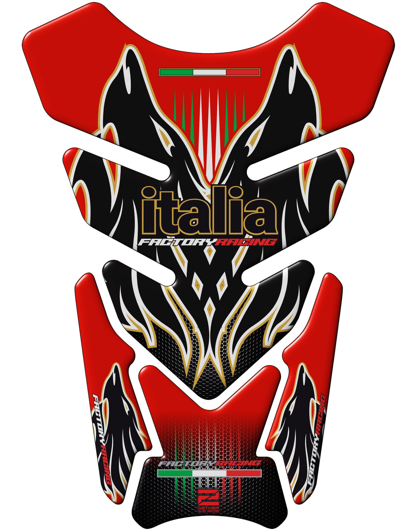 Aprilia Red Universal Fit Italia Racing Red and Black Motor Bike Tank Pad / Protector