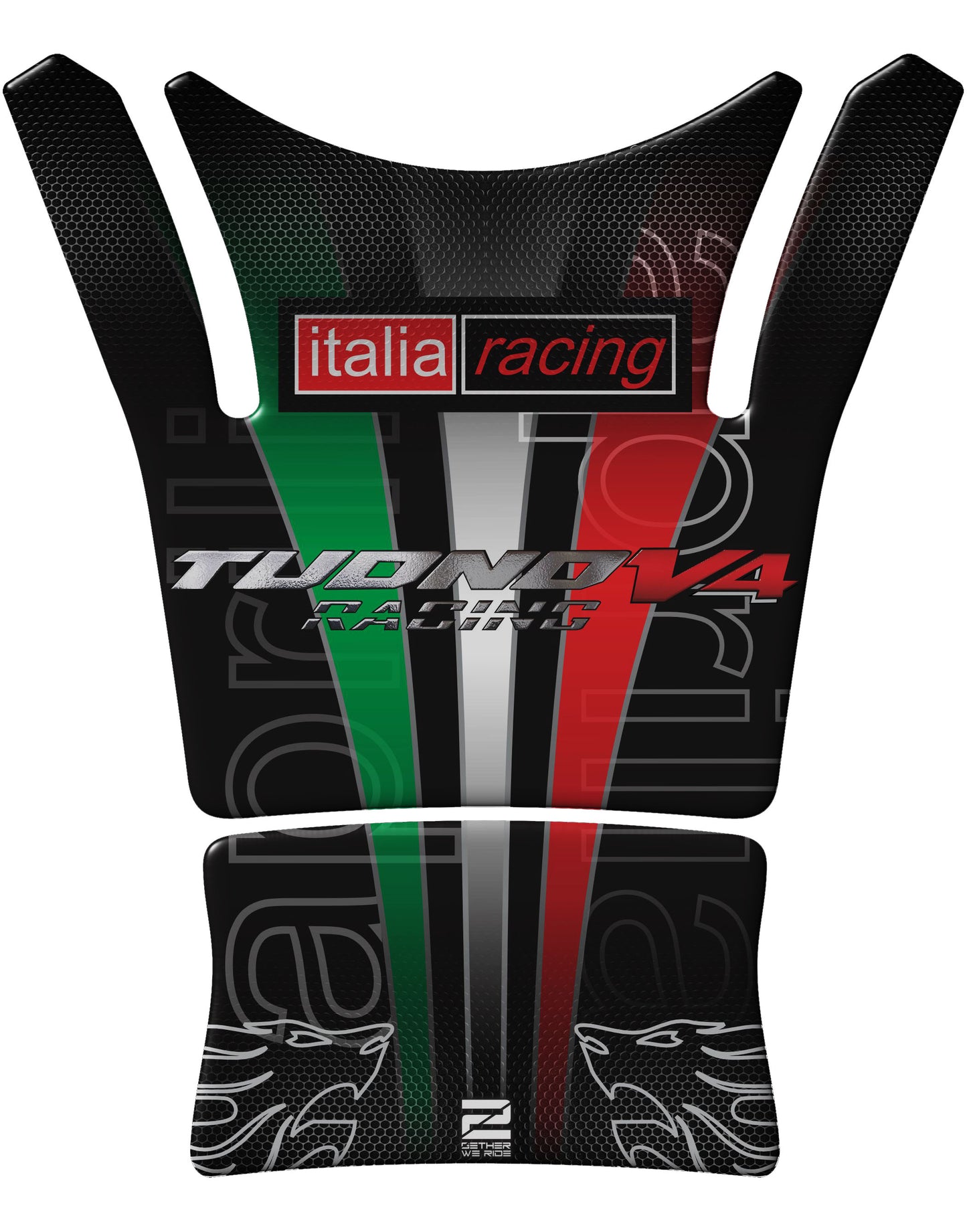 Aprilia Tuono V4 2021 - 2022 Black Motorcycle Tank Pad Protector.