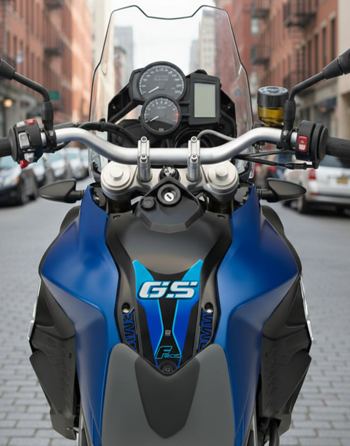 BMW F 800 GS Blue and Black Motor Bike Tank Pad / Protector 2013 - 2017