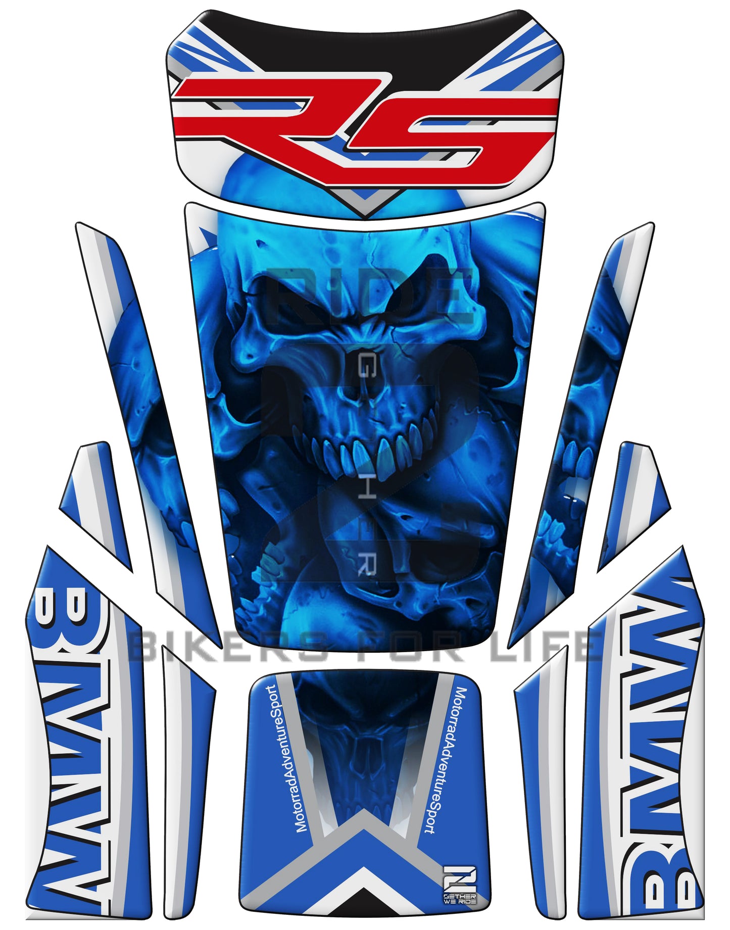 BMW R 1250 RS Blue Motor Bike Tank Pad / Protector 2023 - 2024
