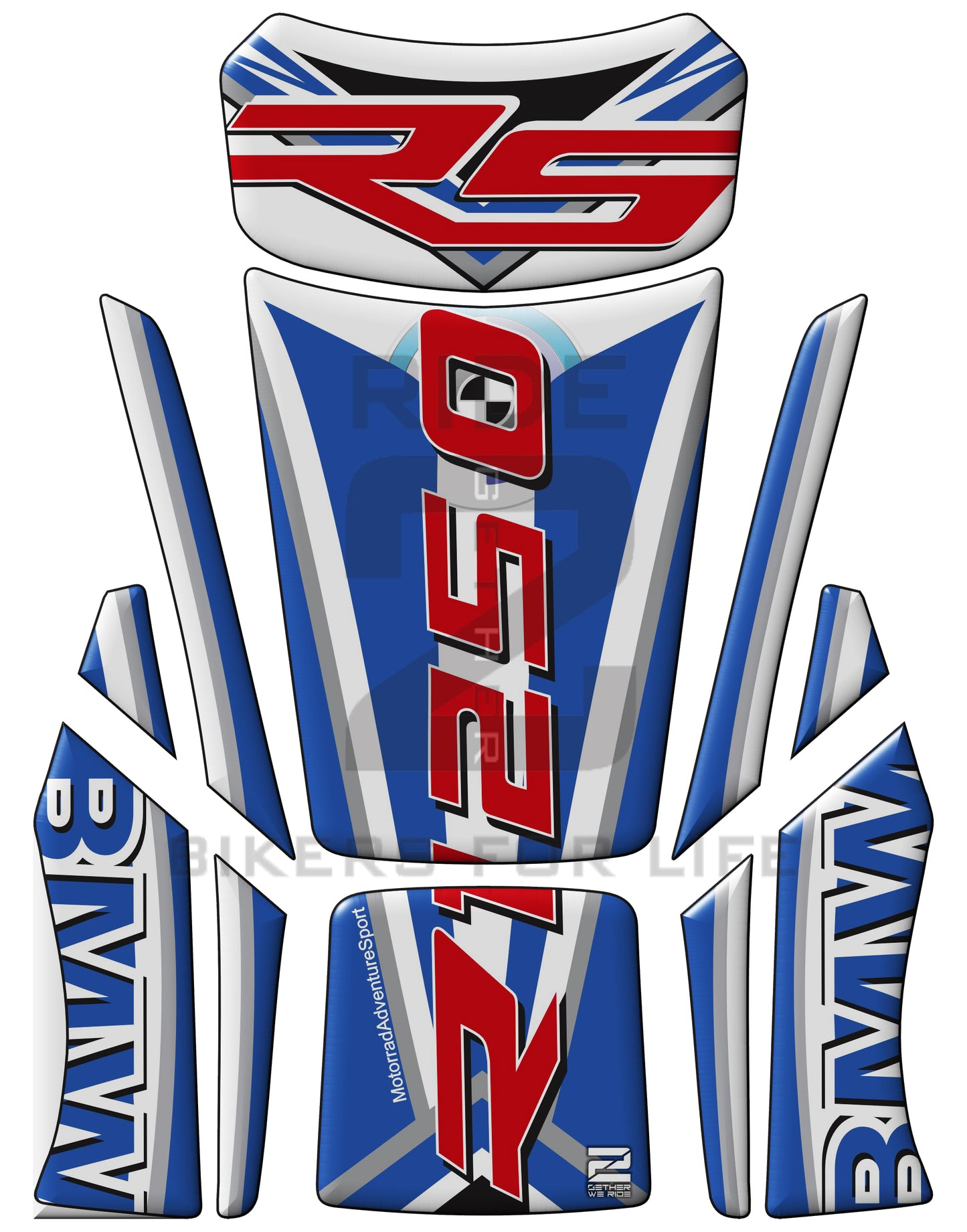 BMW R 1250 RS Blue Motor Bike Tank Pad / Protector 2023 - 2024