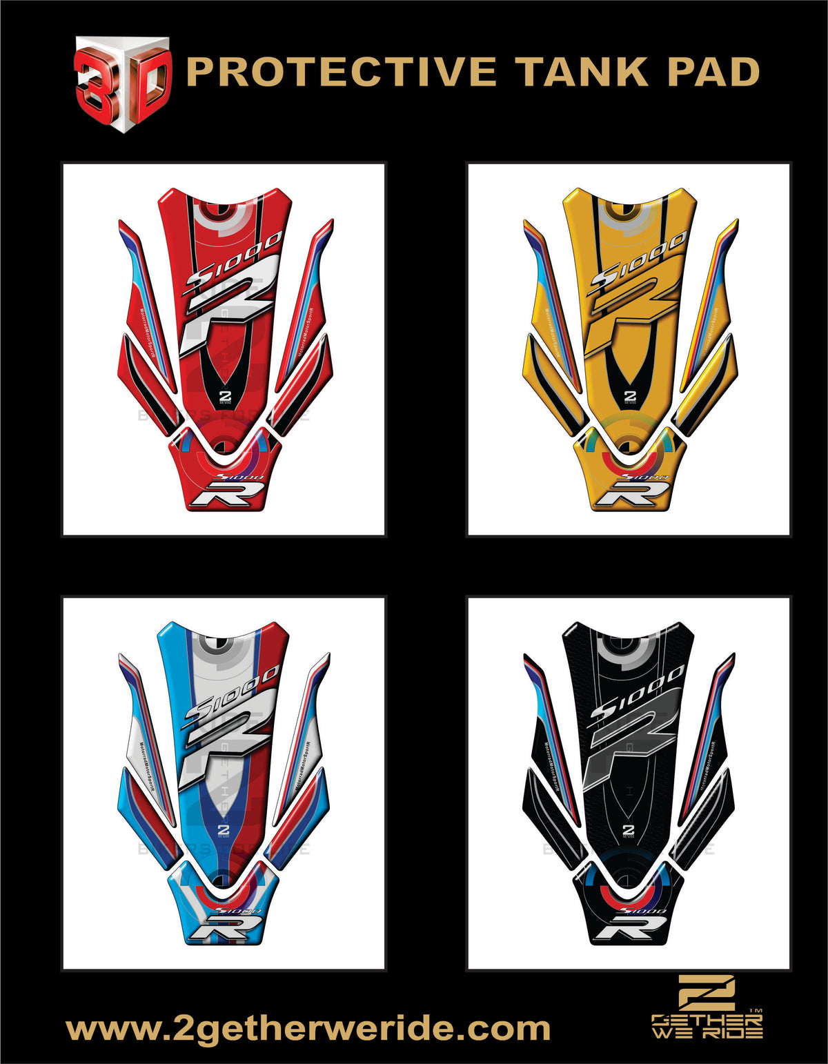 BMW S 1000R Tank Pad | BMW Motor Cycle Tank Protector