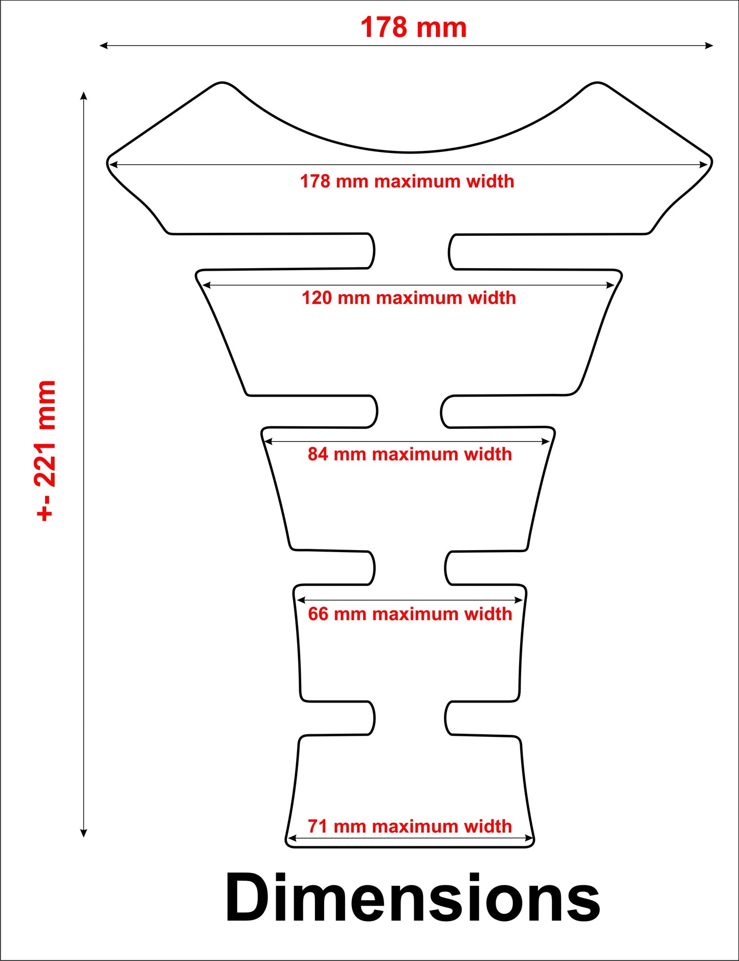 Honda VTR Series, Red and Black Protective Tank Pad. Universal Fit.
