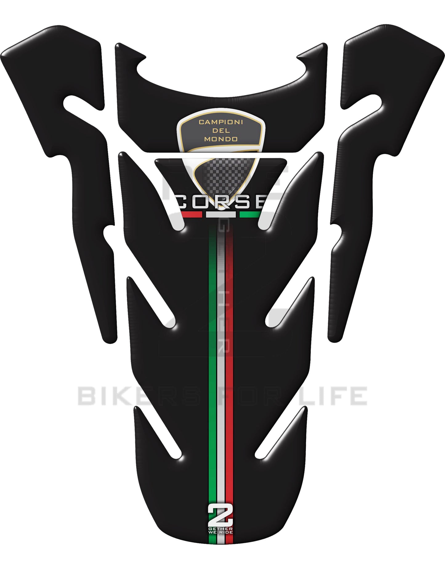 Ducati Black Motor Bike Tank Pad Protector. A Universal Fit Ducati Tank Pad