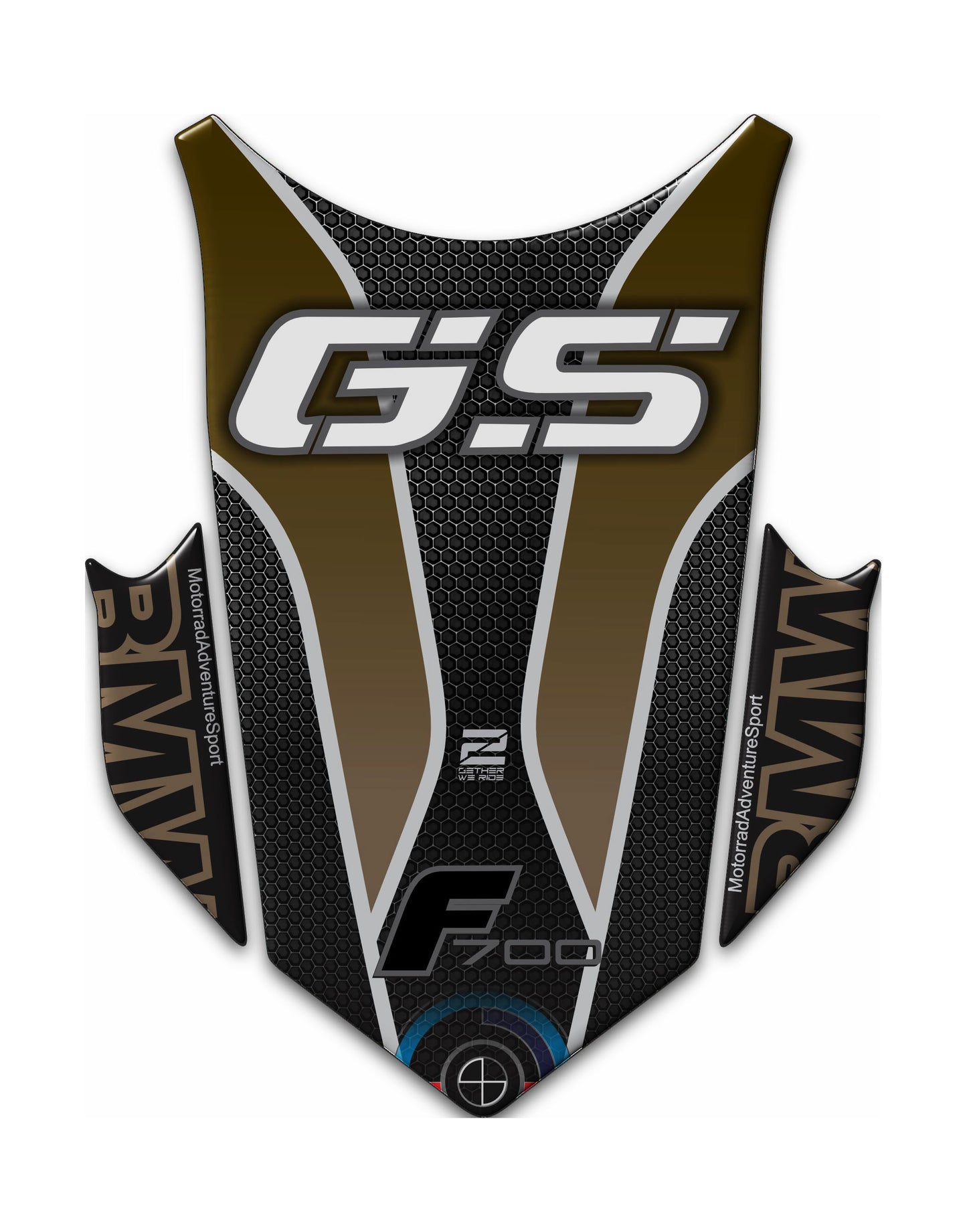 BMW F 700 GS Motor Bike Tank Pad . BMW F 700 Kalamata Camouflage Motor Bike Tank Pad / Protector.