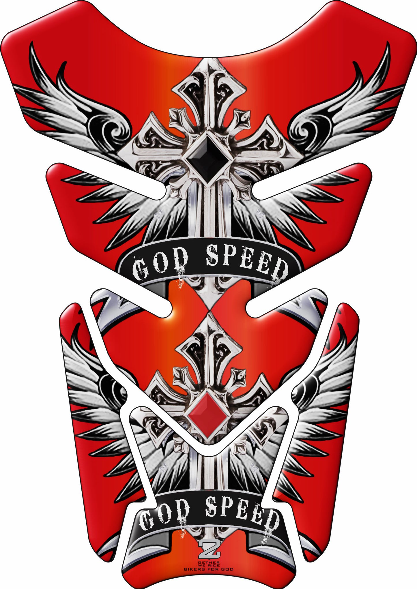 Motor Bike Tank Pad. Religious Range. God Speed Red. Universal Fit. Christian Motor Bike Tank Pad.