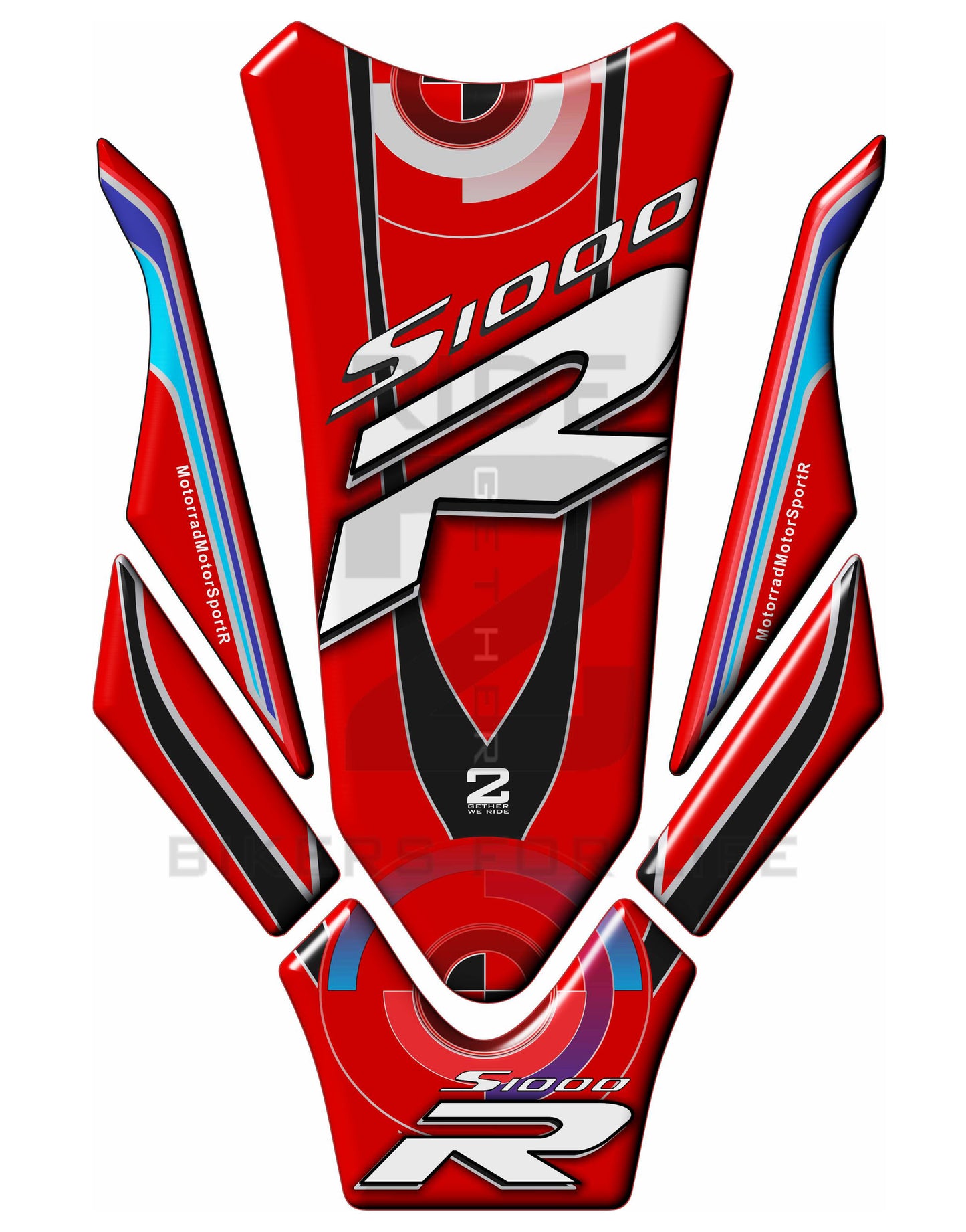 Motor Bike Tank Pad. BMW S1000 R Red and Black . Motor Bike Tank Pad Protector. 2019- 2022