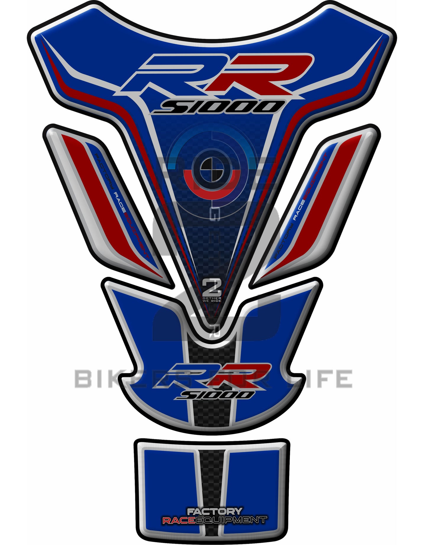 BMW S 1000 RR Blue Motor Bike Tank Pad Protector. 2009 - Current
