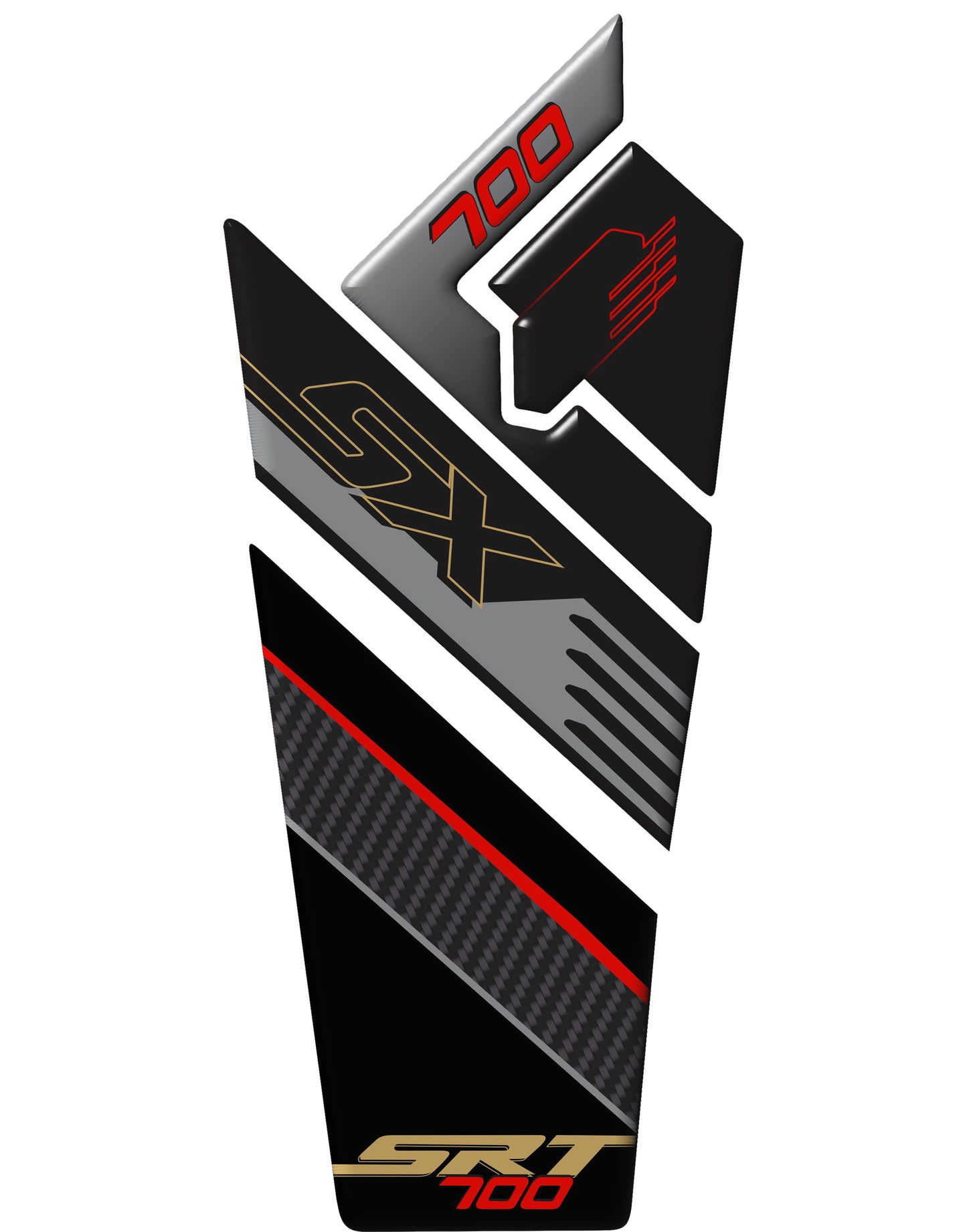 QJ Motors SRT Black and red Motorcycle Tank Protector