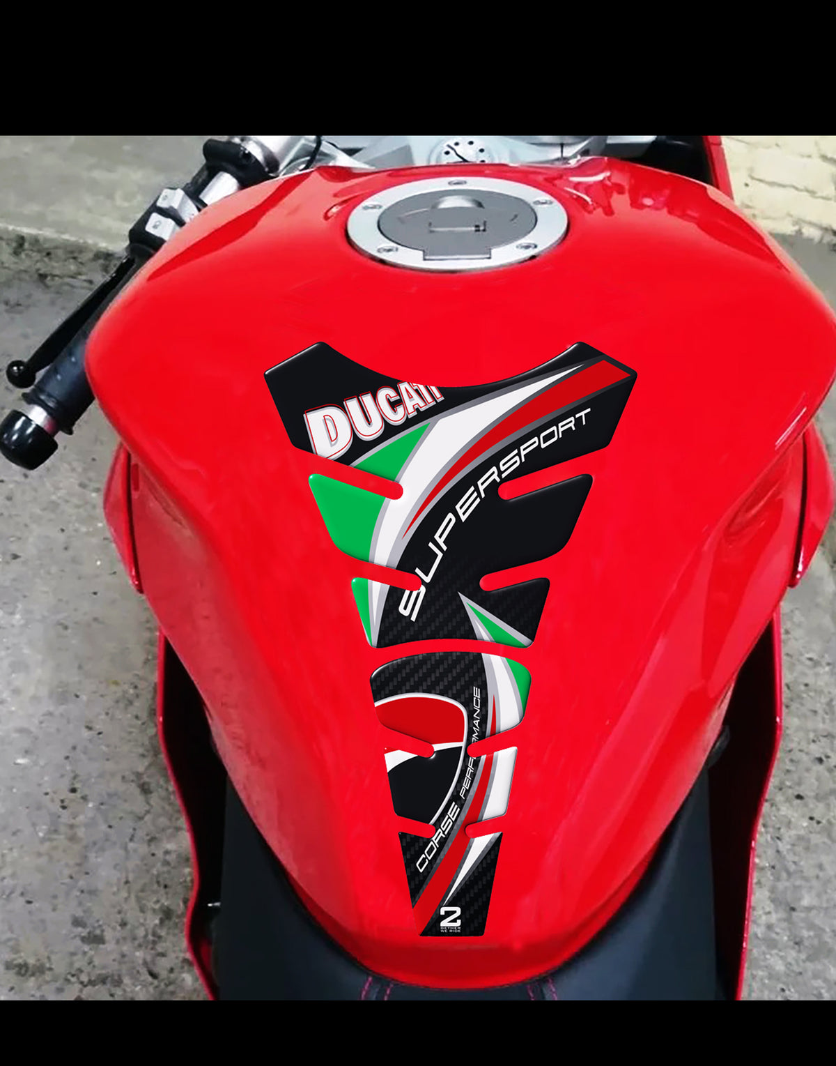 Ducati SuperSport Black Motor Bike Tank Pad Protector 2016 -2023