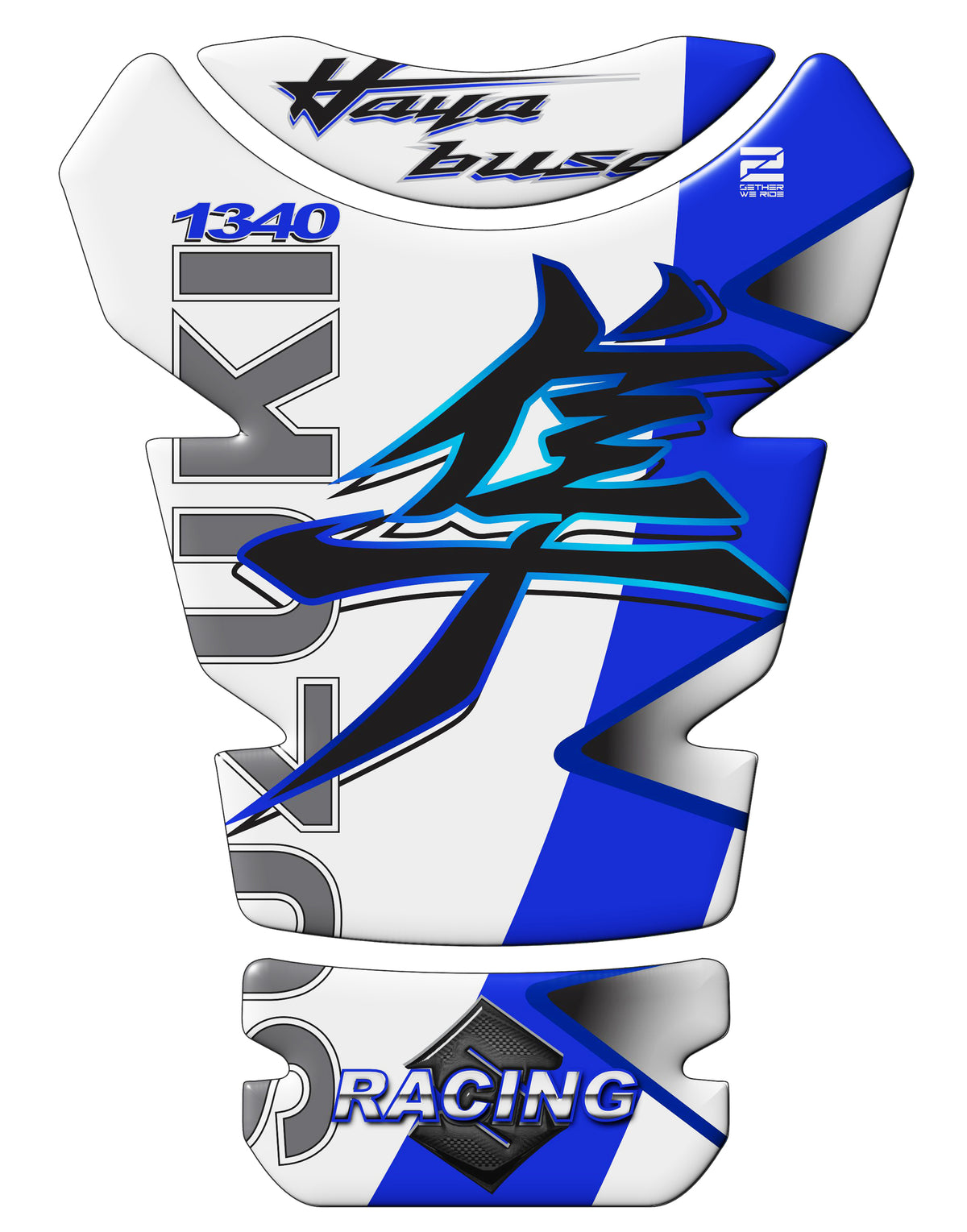 Suzuki Hayabusa White and Pearl Vigor Blue Tank Pad Protector - 2025 - 2026