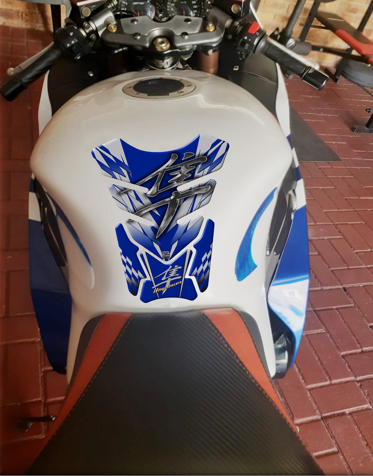 Suzuki Hayabusa Blue Motor Bike Tank Pad Protector. 1999 - 2021. A universal fit Hayabusa tank pad