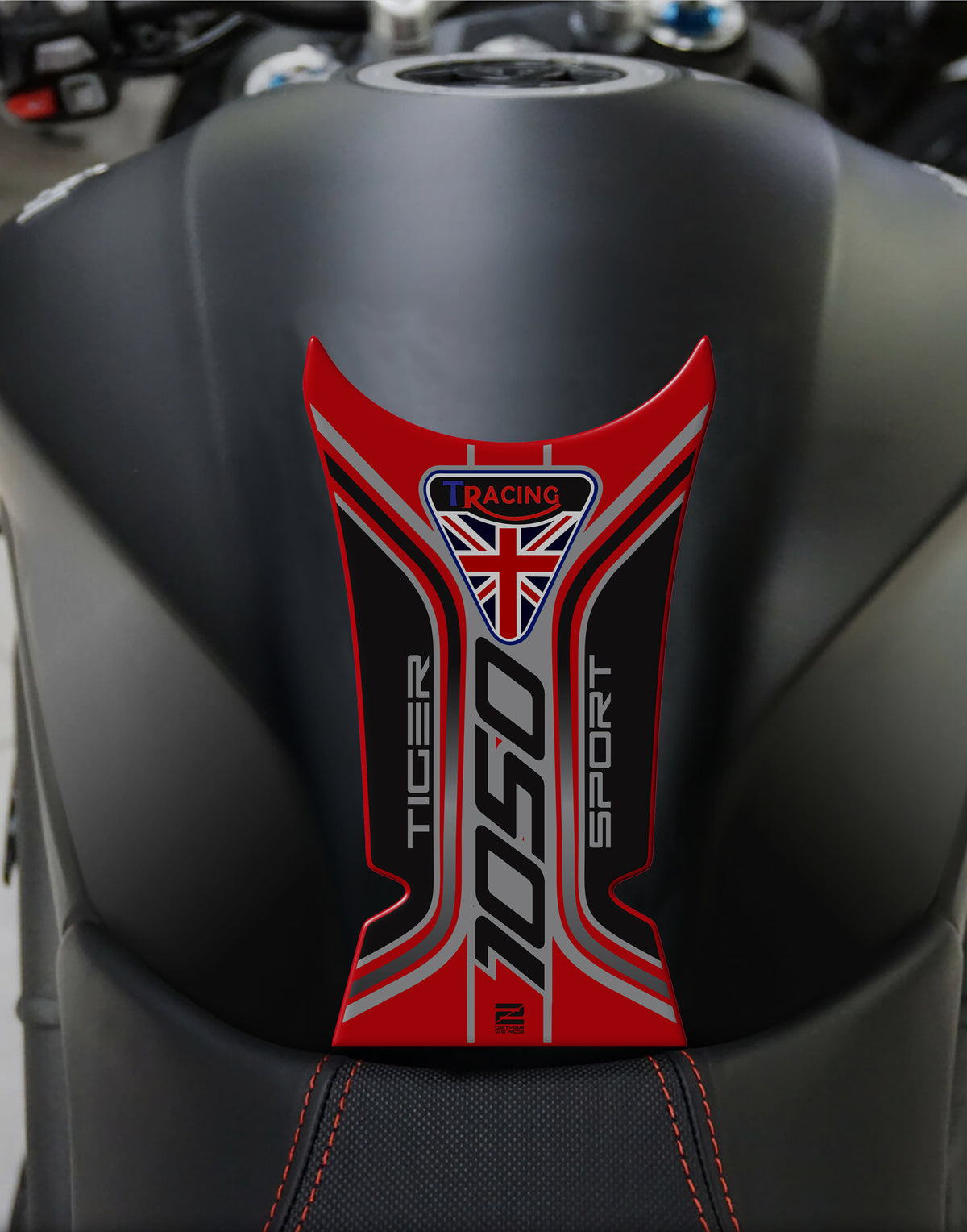 Triumph Tiger 1050 Motor Bike Tank Pad Protector.Universal Fit Blue and Black Triumph Motor Bike Tank Pad Protector.