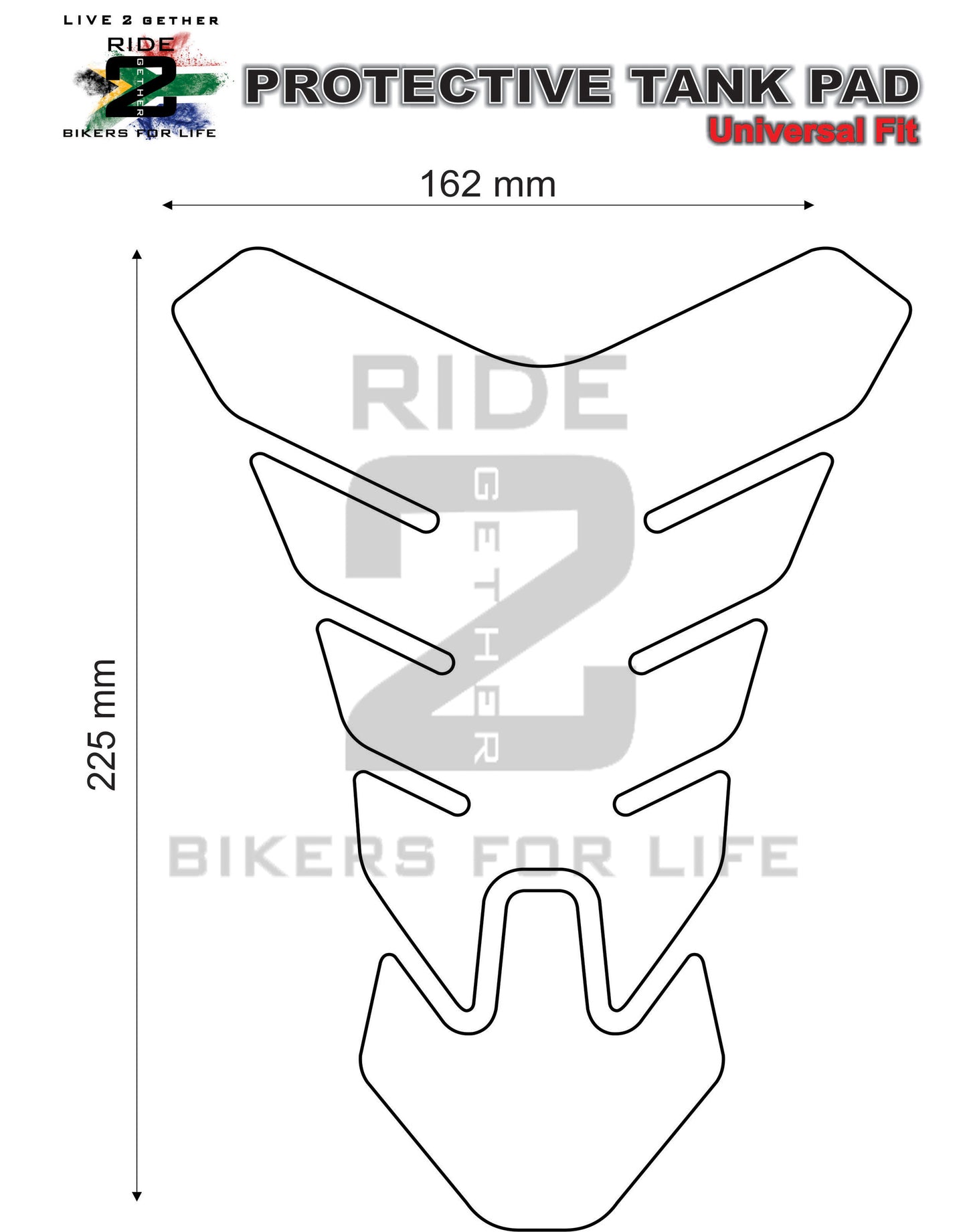 Motor Bike Tank Pad- Honda CBR, NC Series, CB Series, Twin Africa - Blue and Black CBR Protective Tank Pad. Universal Fit.