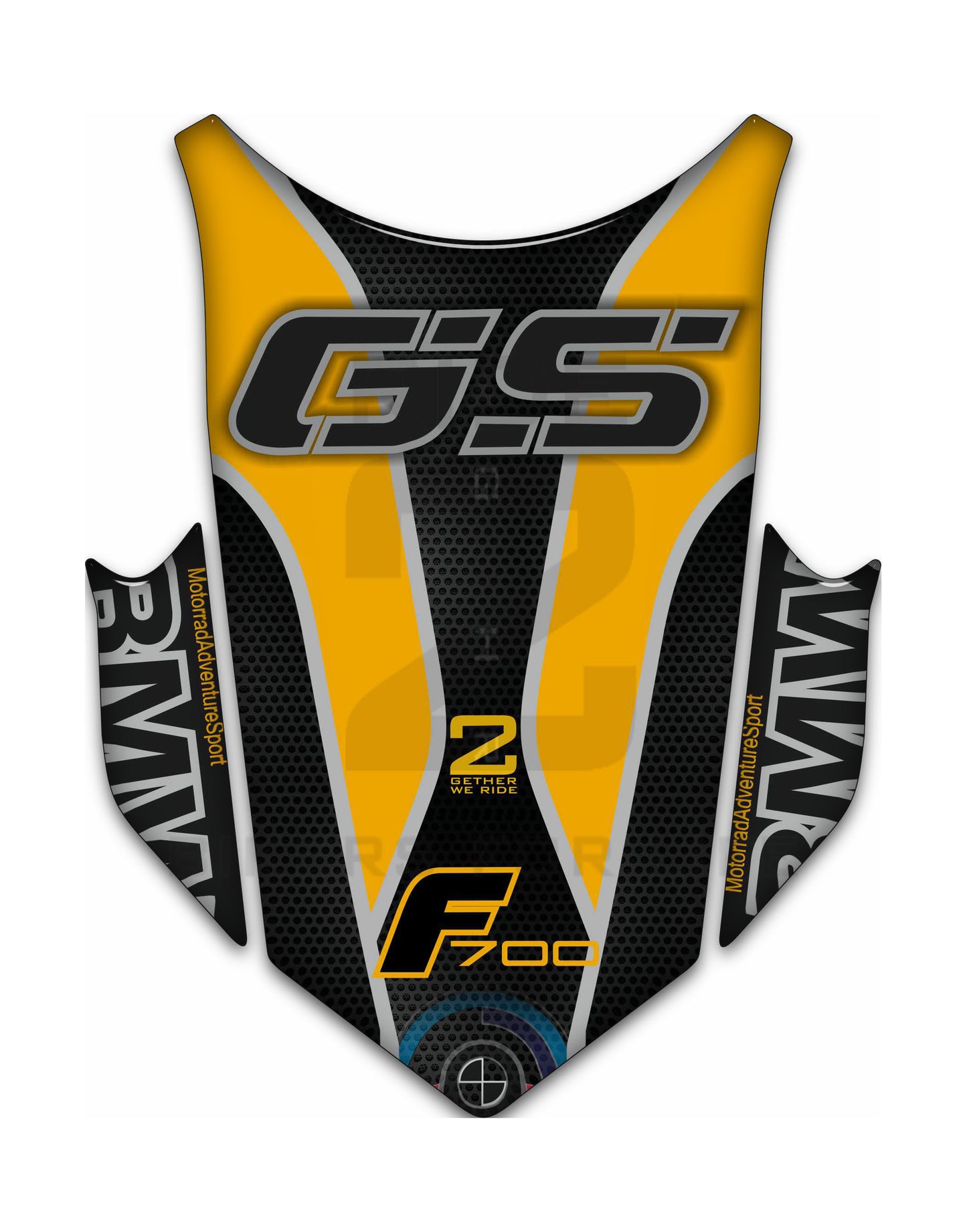 BMW F 700 GS Yellow Motor Bike Tank Pad / Protector