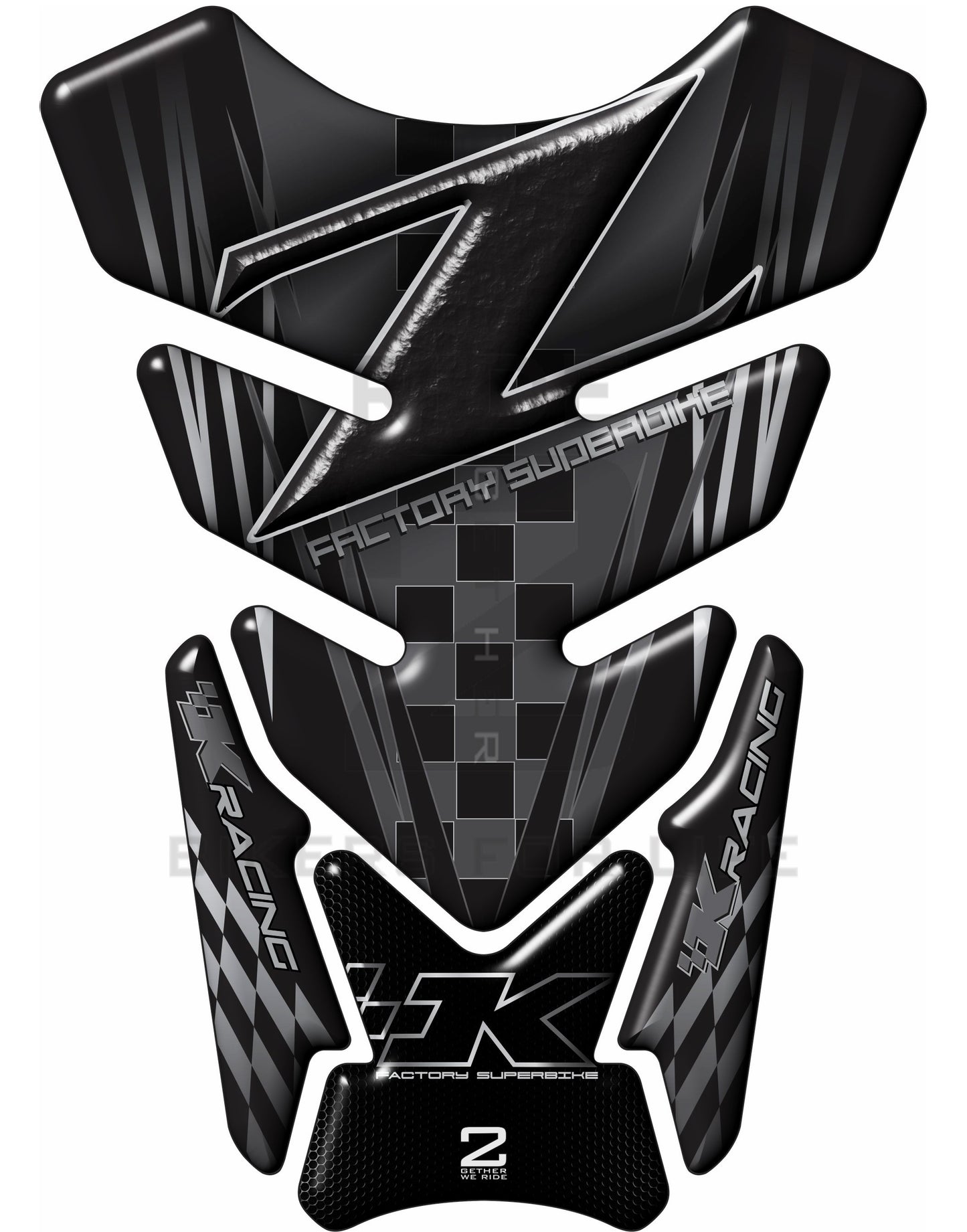 Kawasaki Z Series Black Factory Superbike Tank Pad / Protector 2006 - 2022
