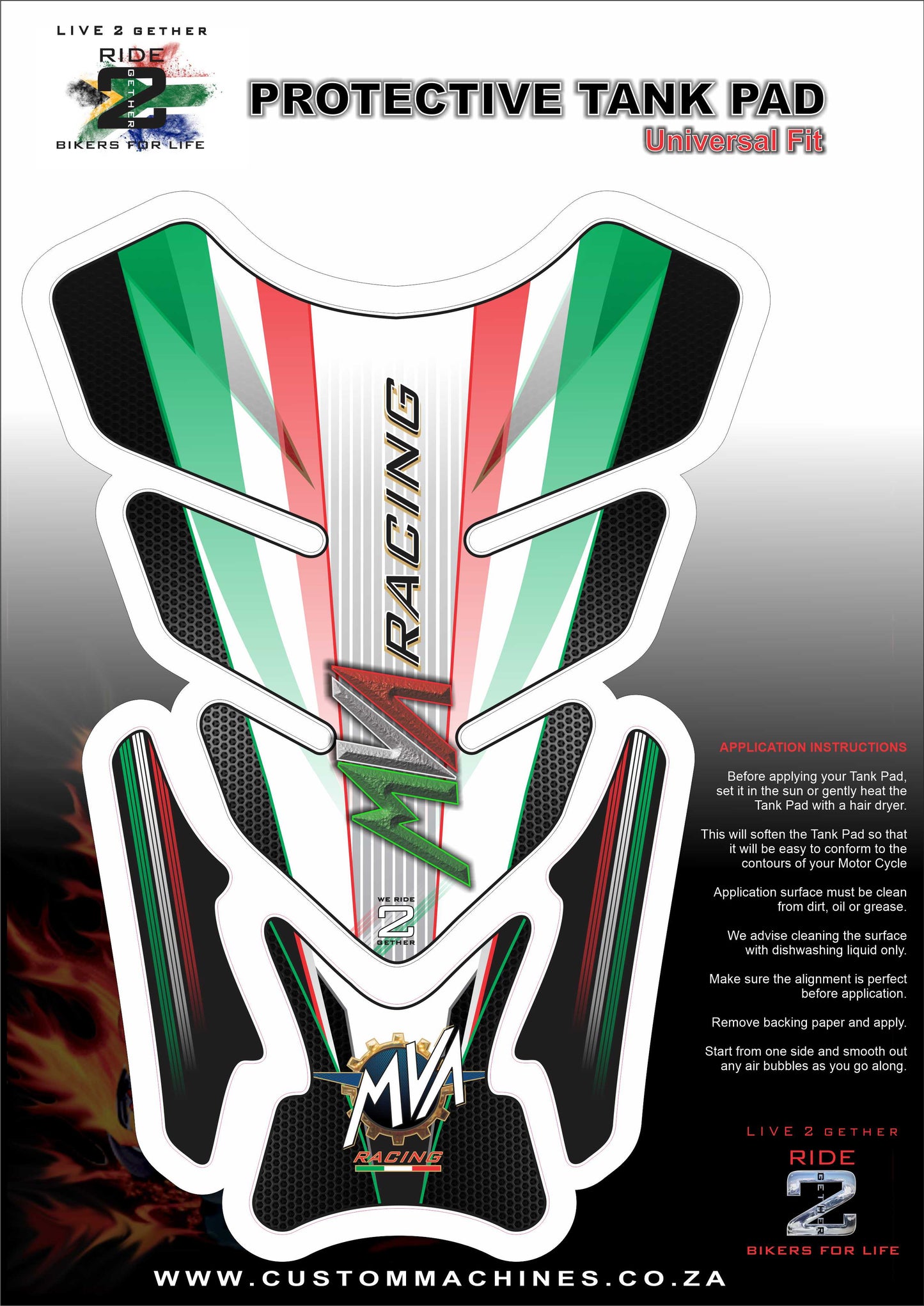 MV Agusta White Standard Tank Pad