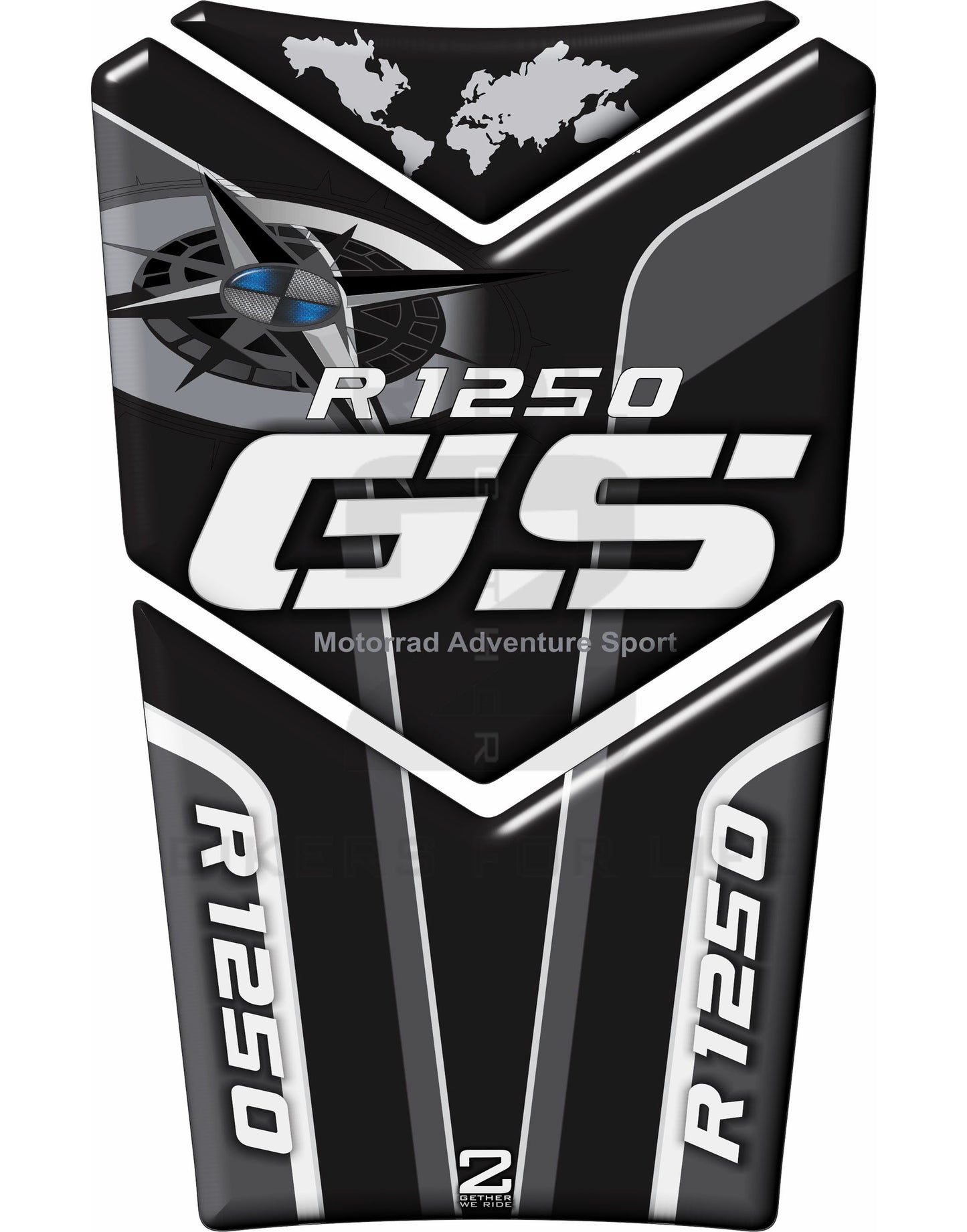 BMW R 1250 GS Adventure Black Motor Bike Tank Pad / Protector - 2020 - 2021