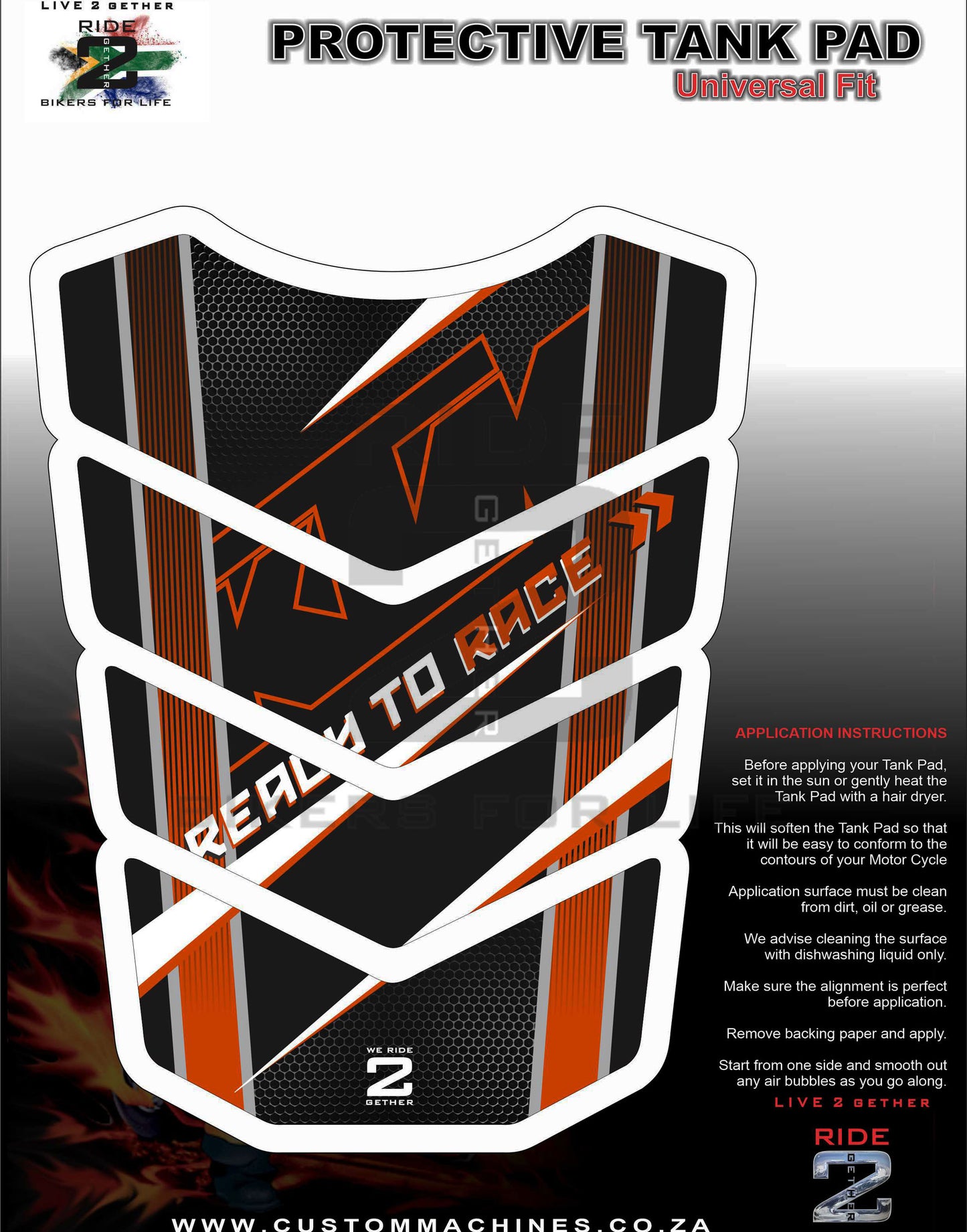 KTM Black Generic Tank Pad 2020 - 2022