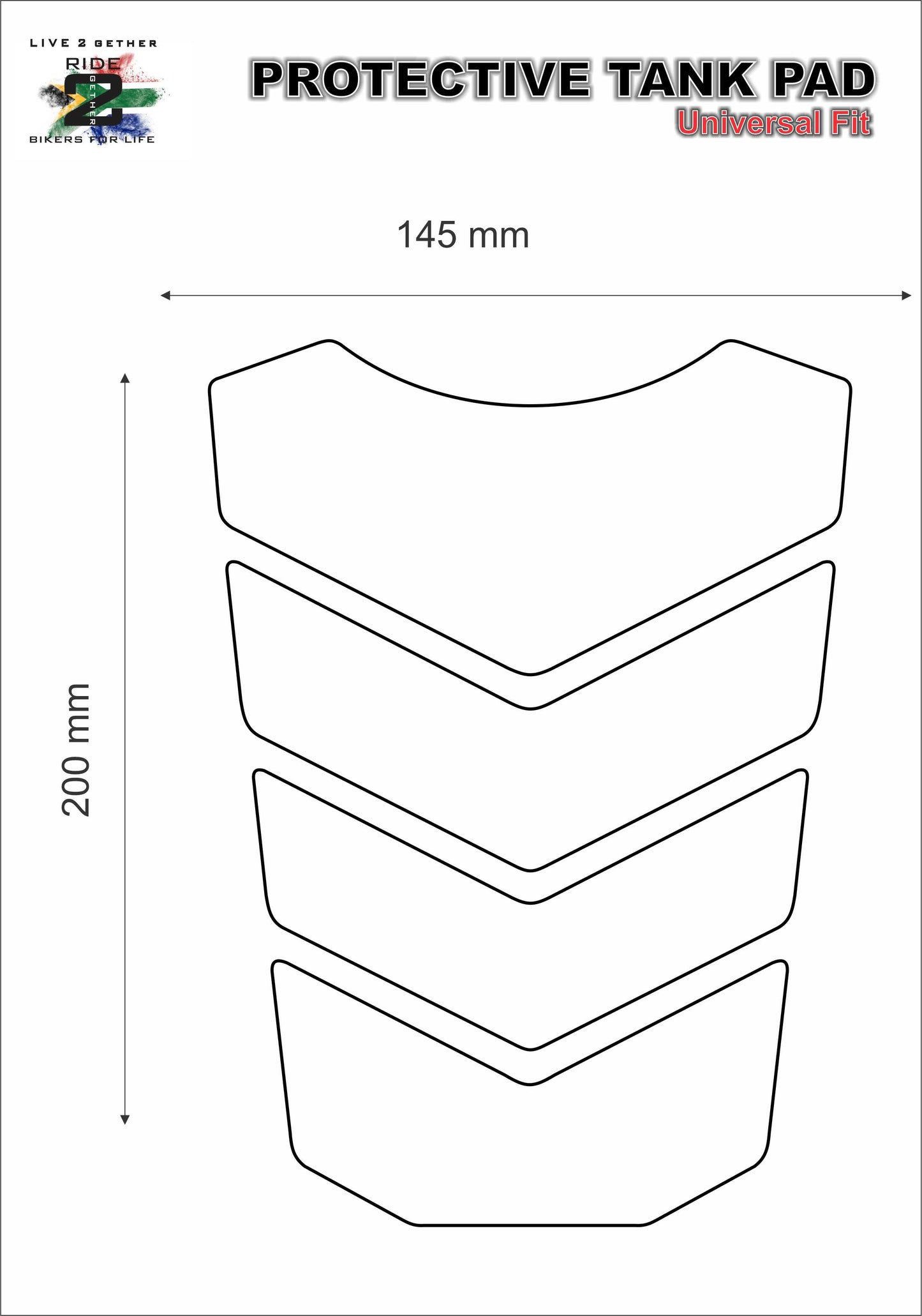 KTM Black Generic Tank Pad 2020 - 2022