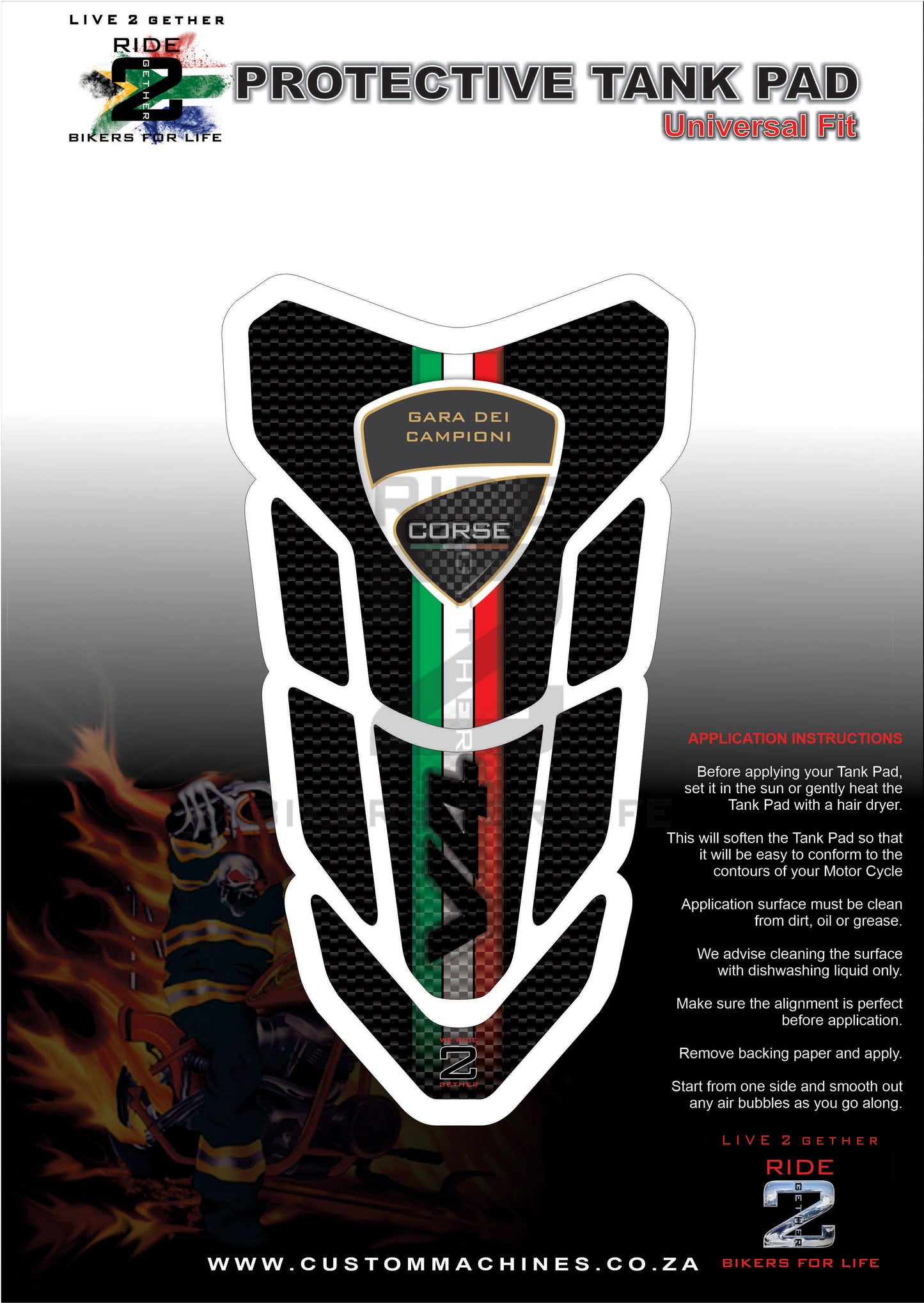 Ducati Panigale V4 Carbon Fibre Motor Bike Tank Pad