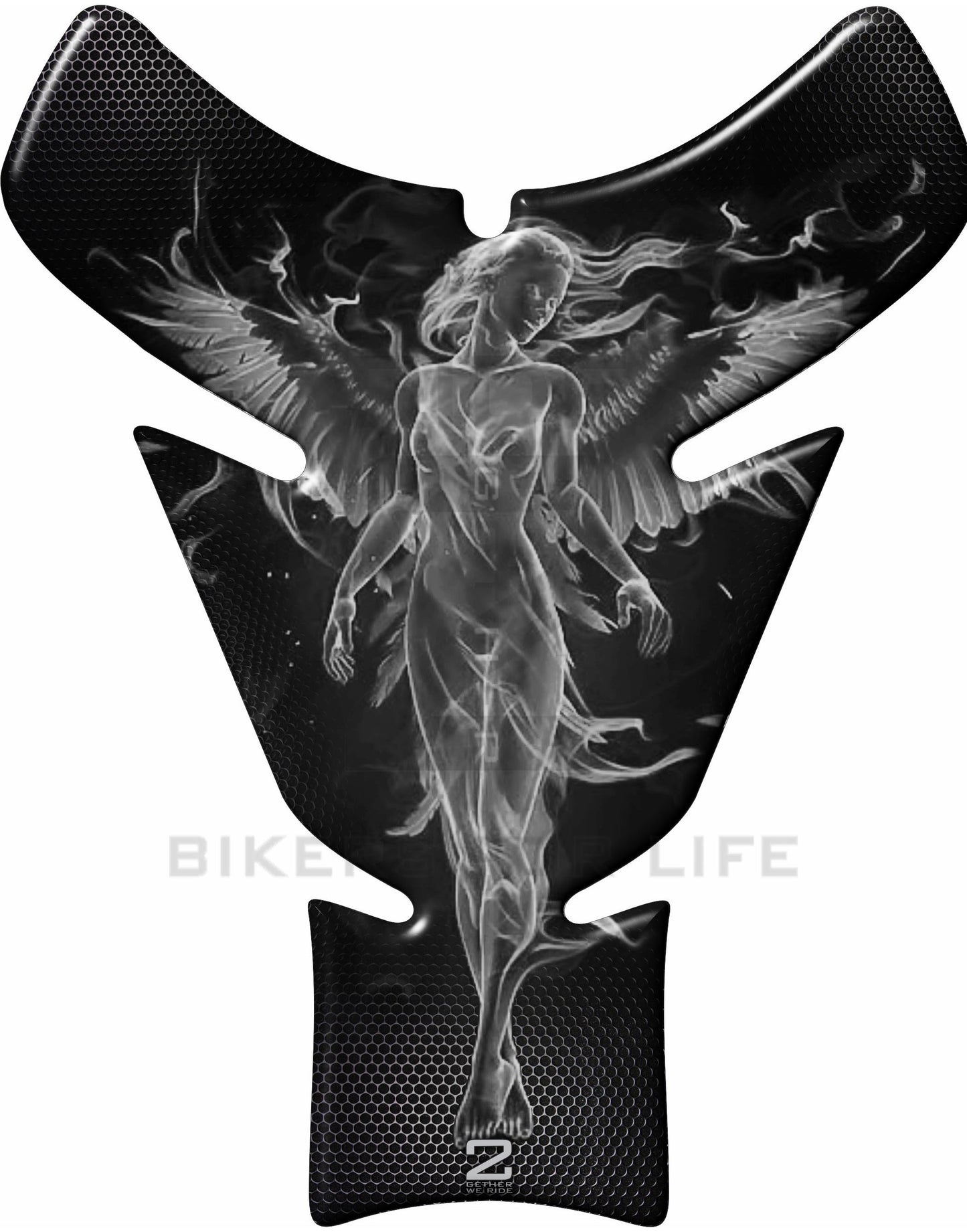 Street Pad Black and Silver Grey Universal Fit Angelic Flaming Tank Pad Protector. A street pad which fits most models. Sale