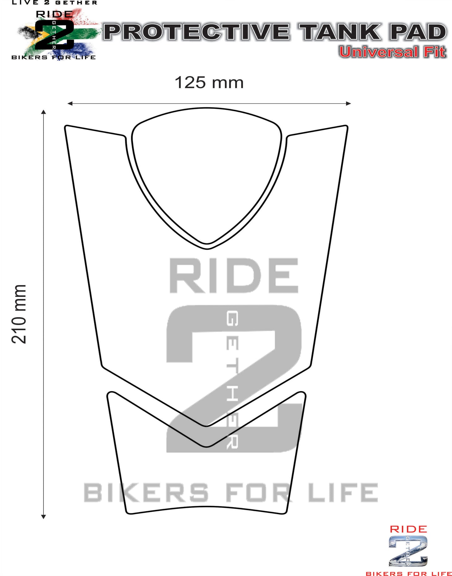 Ducati Black X Diavel Motor Bike Tank Pad
