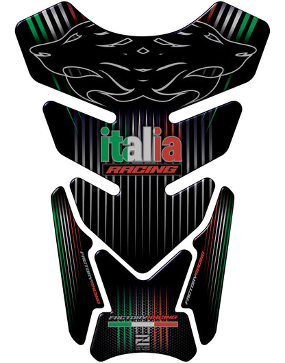 Aprilia Black and Grey Motor Bike Tank Pad. Italia Racing Universal Fit Motor Bike Tank Pad / Protector.