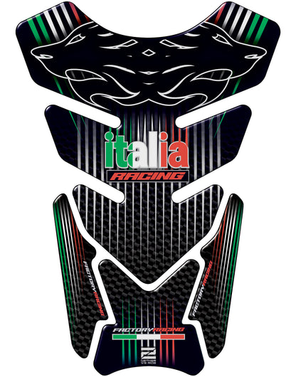 Aprilia Carbon Fibre Black and Grey Motor Bike Tank Pad. Italia Racing Universal Fit  Motor Bike Tank Pad / Protector.