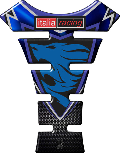 Aprilia Motor Bike Tank Pad. RSV 1000, RS250, RSV4, RSV4R, FALCO etc Italia Racing Blue and Black. Universal Fit Motor Bike Tank Pad / Protector