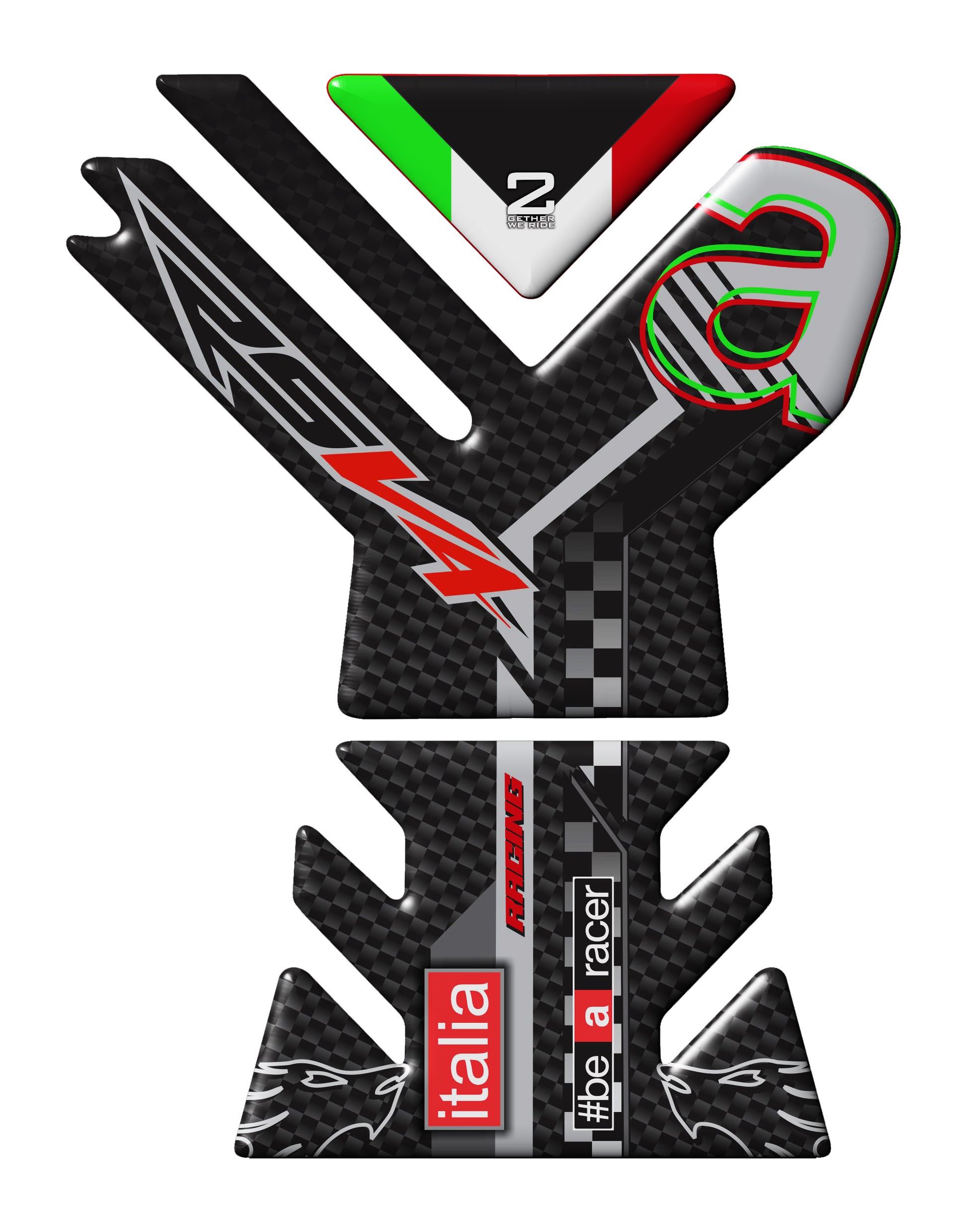 Aprilia RSV4 Black Carbon Fibre Motor Bike Tank Pad 2021 -2023.