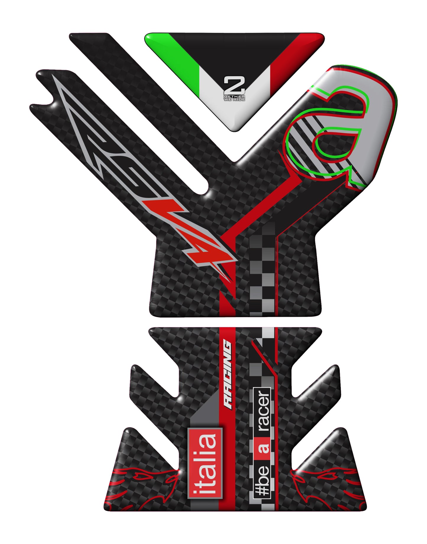 Aprilia RSV4 Carbon Fiber Black and Grey Motor Bike Tank Pad Protector. 2021 -2023