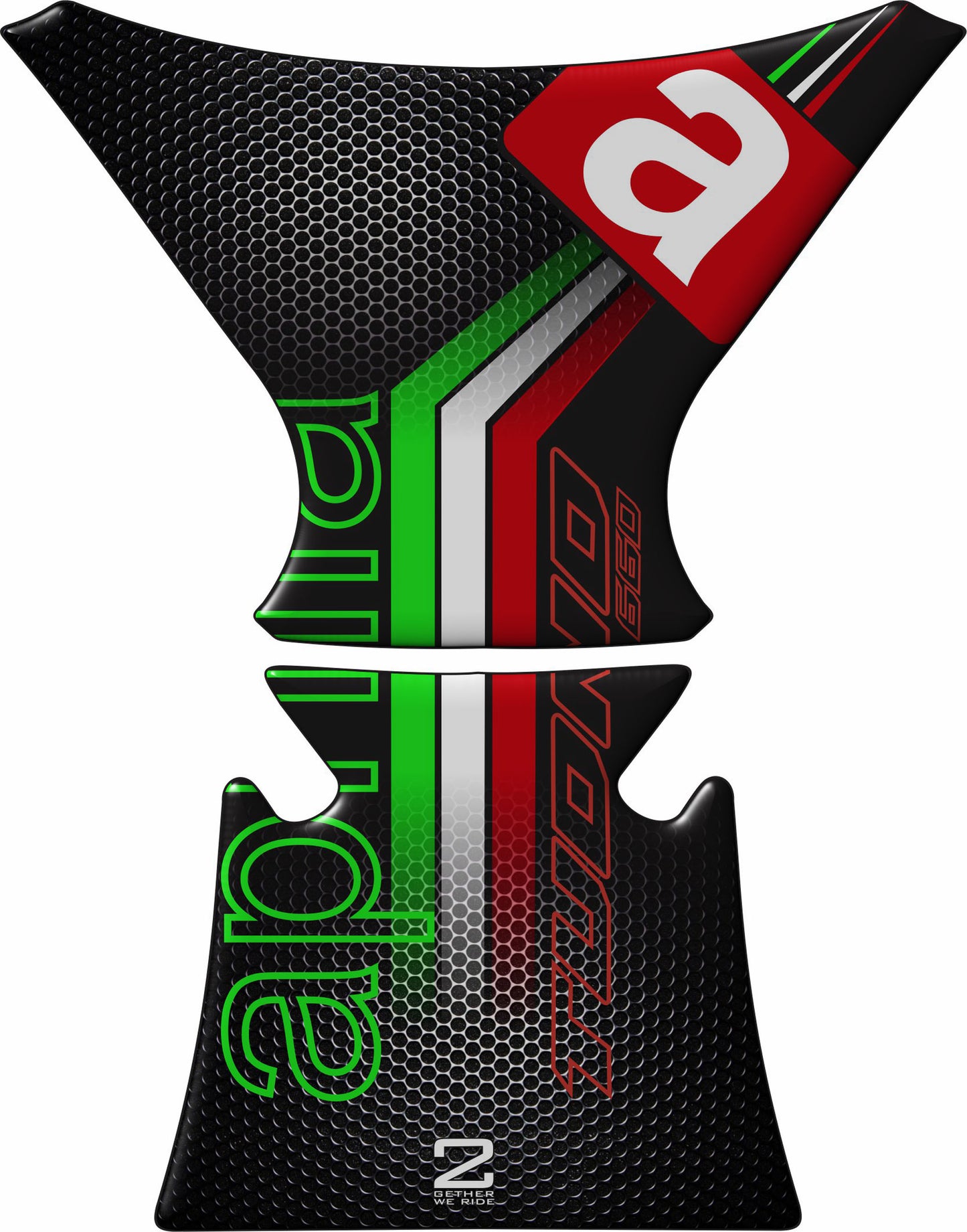 Aprilia  RS 660 Motor Bike Tank Pad . Black Honey Comb Universal Fit  Bike Tank Pad / Protector