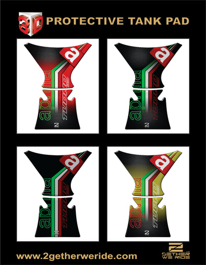 Aprilia  RS 660 Motor Bike Tank Pad . Red and Black Honey Comb Universal Fit  Bike Tank Pad / Protector. 