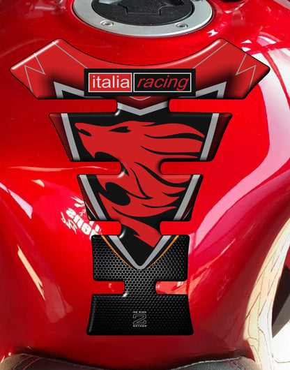 Aprilia  RSV 1000,  RS250, RSV4, RSV4R, FALCO etc Italia Racing  Red and Black Universal Fit  Motor Bike Tank Pad / Protector