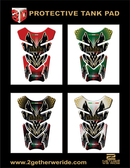 Aprilia  Red Universal Fit Italia Racing  Red and Black Motor Bike Tank Pad / Protector