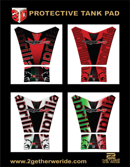 Aprilia Tuona RSV4 Italia. Red and Black Motor Bike Tank Pad Protector . 2015 - 2019