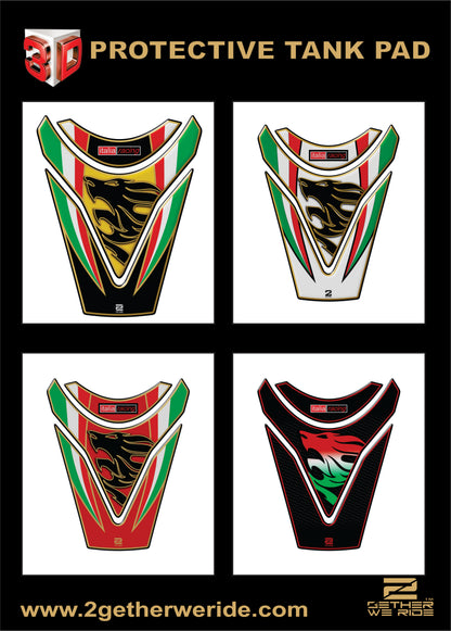 Aprilia Tuona RSV4 Tank Pad. Black with italian colours, Tank Pad protector. 2009 - 2014