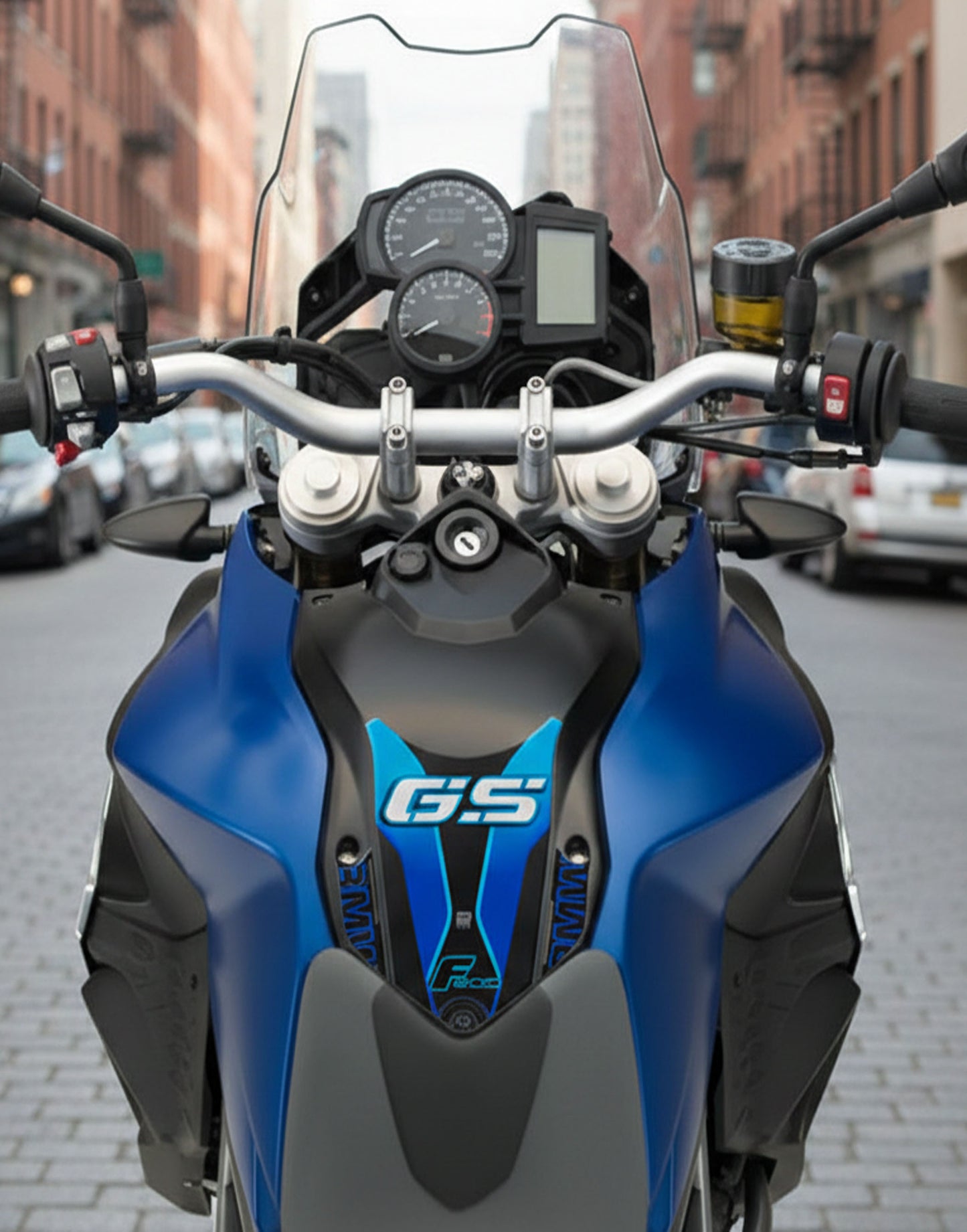 BMW F 800 GS Blue and Black Motor Bike Tank Pad / Protector 2013 - 2017