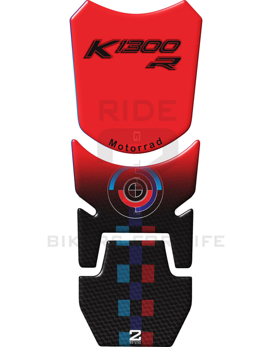 BMW K 1300 R Red and Black Motor Bike Tank Pad Protector. Standard Fit