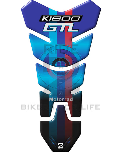 BMW K 1600 GTL Blue and Black Large Tank Pad Protector.