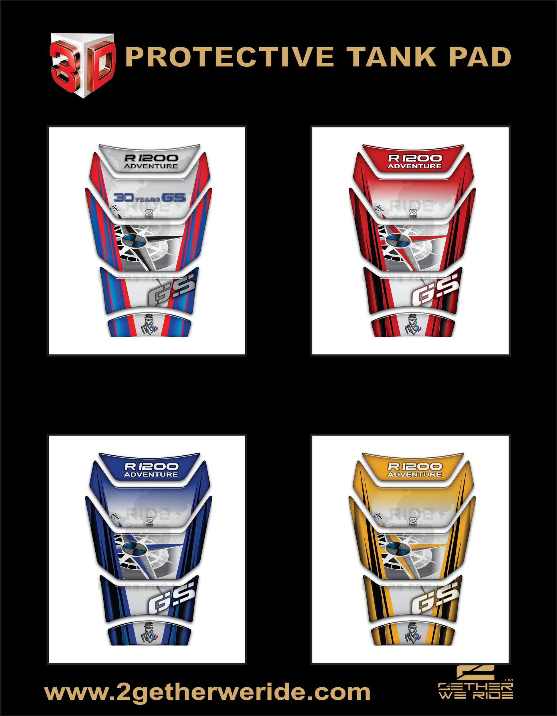 BMW  30 Years R 1200 GS Tank Pads  | BMW Motor Cycle Tank Protector