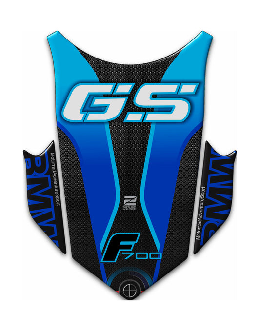 BMW F 700 GS Motor Bike Tank Pad . BMW Blue F 700 Motor Bike Tank Pad / Protector.