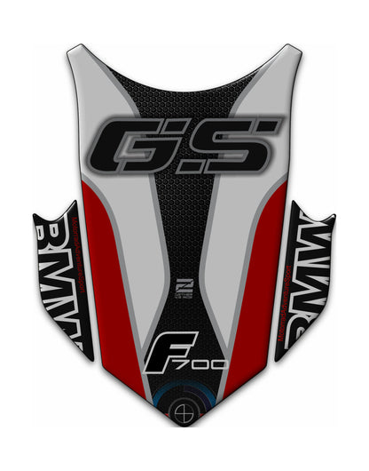 BMW F 700 GS Motor Bike Tank Pad . BMW F 700 White and Red Motor Bike Tank Pad / Protector.