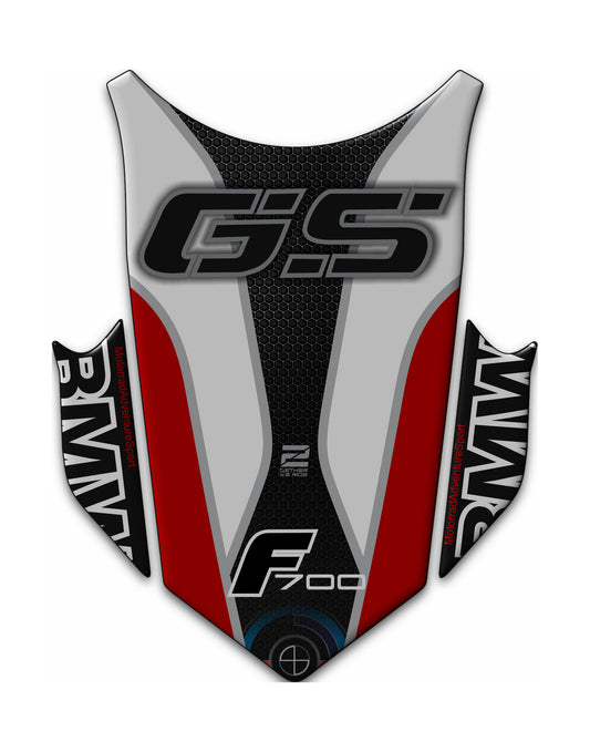BMW F 700 GS Motor Bike Tank Pad . BMW F 700 White and Red Motor Bike Tank Pad / Protector.