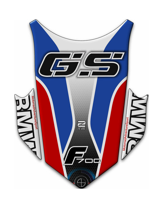 BMW F 700 GS Motor Bike Tank Pad . Red, White and Blue BMW F 700 Motor Bike Tank Pad / Protector.